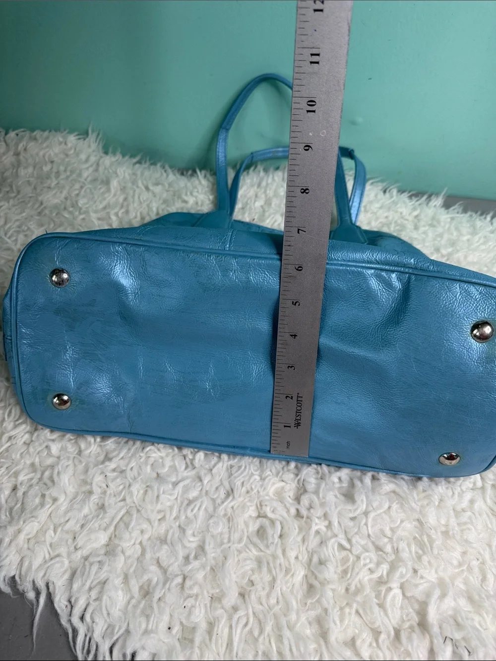 Coach Teal Blue Leather Satchel